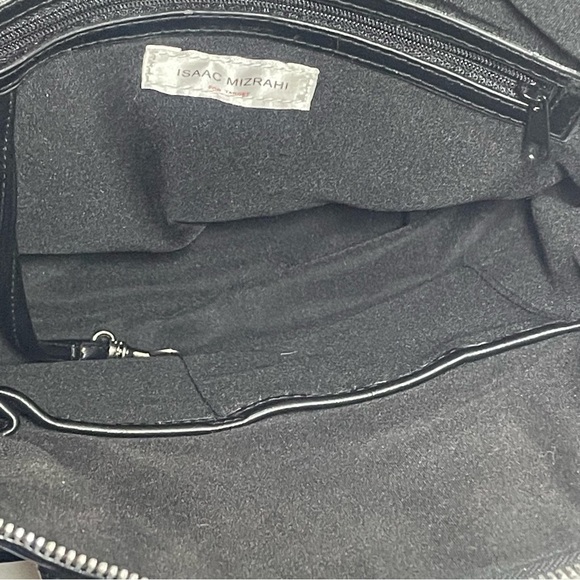 Isaac Mizrahi for Target Black Floral Handbag Satchel. Velvet. Embroidered rose - Picture 10 of 12
